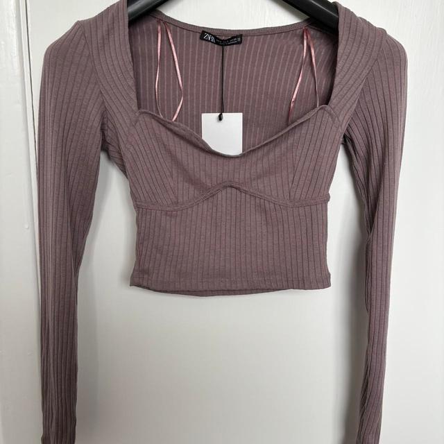 Zara Women's Crop top - Purple - S on Productcaster.