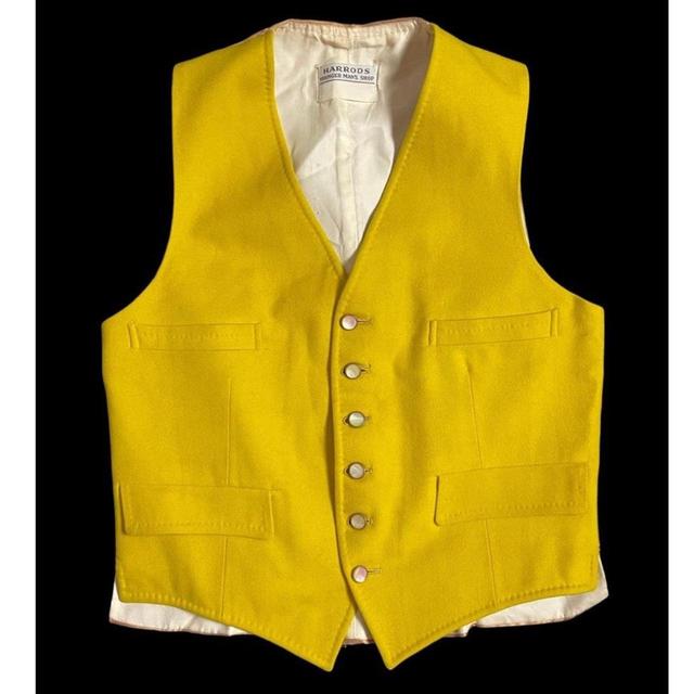 Harrods Men's Waistcoat - Yellow - S on Productcaster.