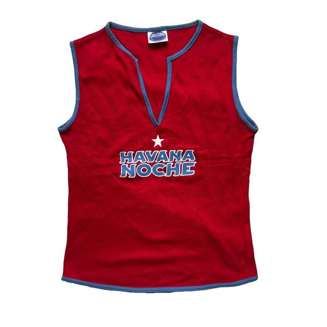 Vintage Women's Vest - Red/Blue - One size on Productcaster.