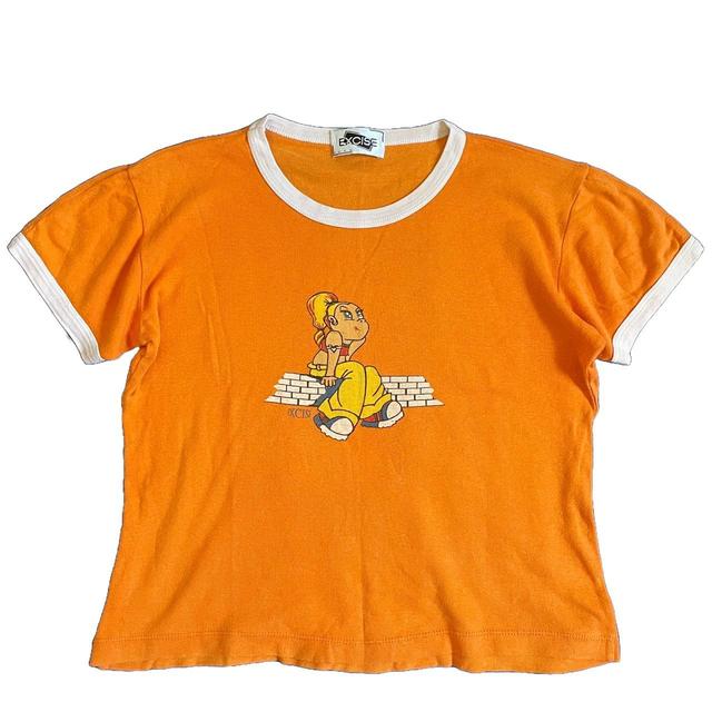 Vintage Women's T-shirt - Orange/Multi - One size on Productcaster.