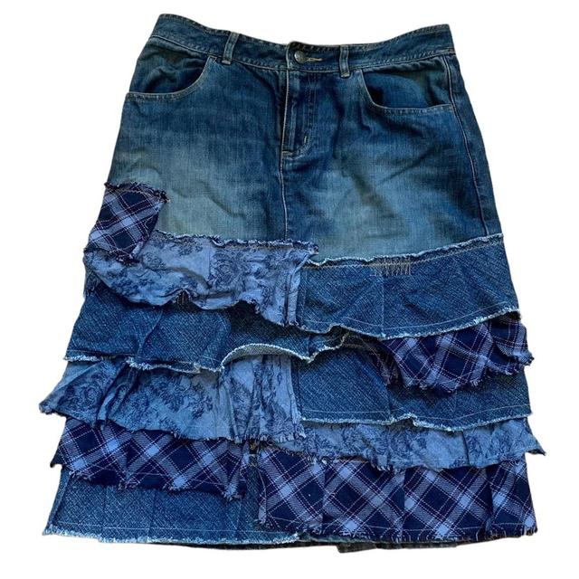 Vintage Women's Midi Skirt - Blue - UK 8 on Productcaster.