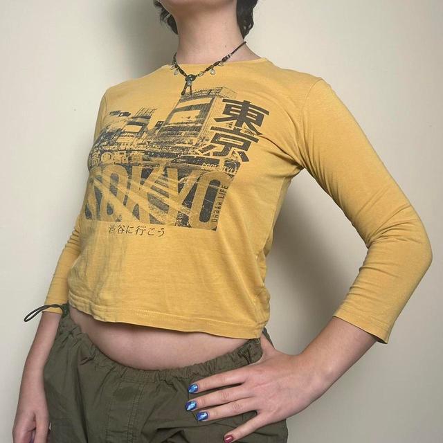 Vintage Women's T-shirt - Yellow/Black - XXS on Productcaster.