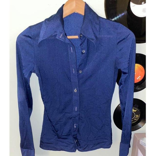 Vintage Women's Blouse - Blue - 8 on Productcaster.