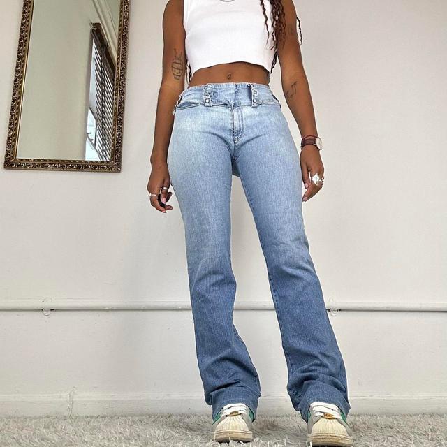 Vintage Women's Flare Jeans - Blue - S on Productcaster.