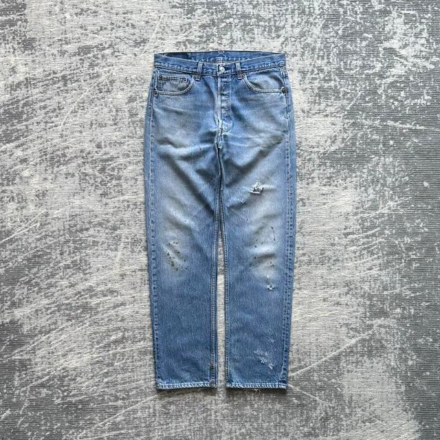 Levi's Men's Straight leg Distressed Jeans - Blue - 34" on Productcaster.