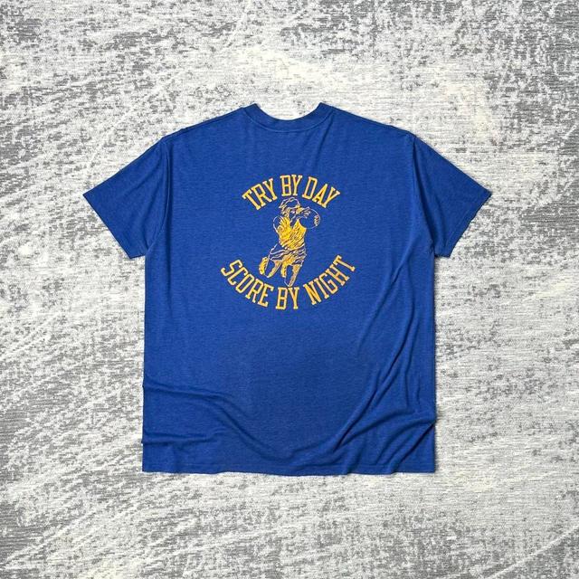 American Vintage Men's T-shirt - Blue/Yellow - XL on Productcaster.