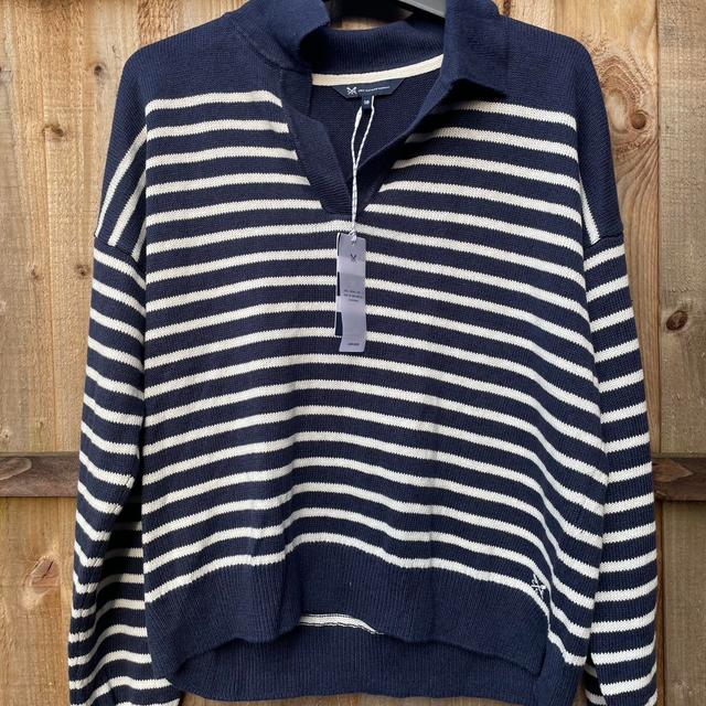 Crew Clothing Company Women's Jumper - Navy/White - 18 on Productcaster.