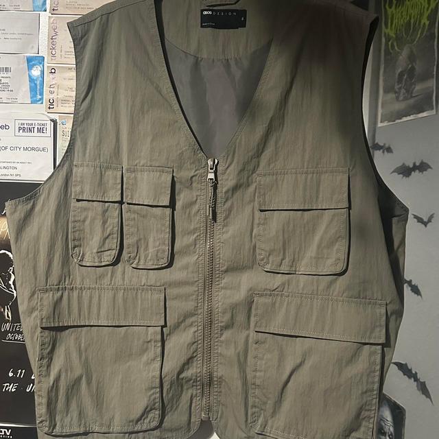 ASOS Design Men's Gilet - Khaki - XXL on Productcaster.