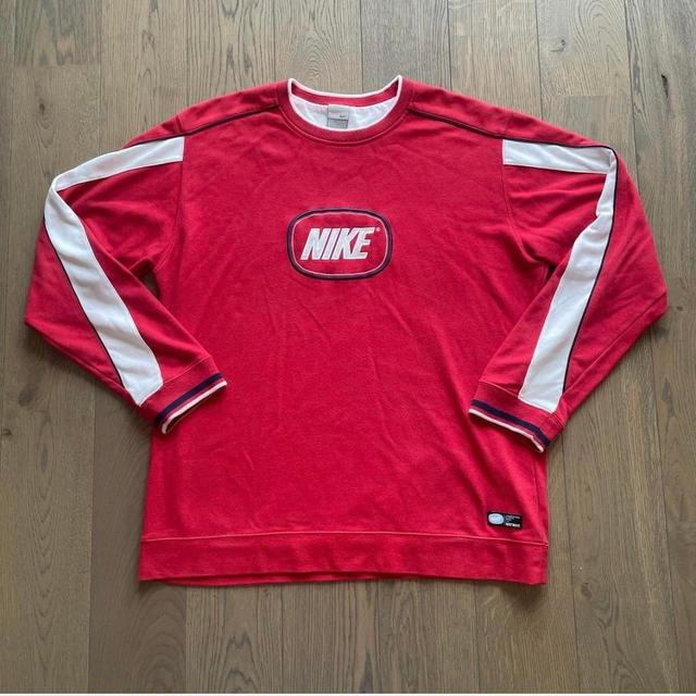 Nike Men's Sweatshirt - Red - L on Productcaster.