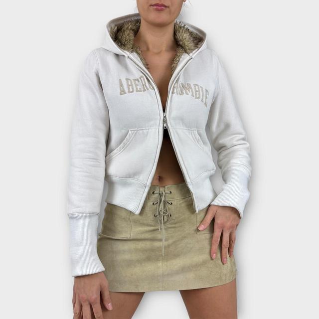 Abercrombie & Fitch Women's Hoodie - White/Cream - M on Productcaster.