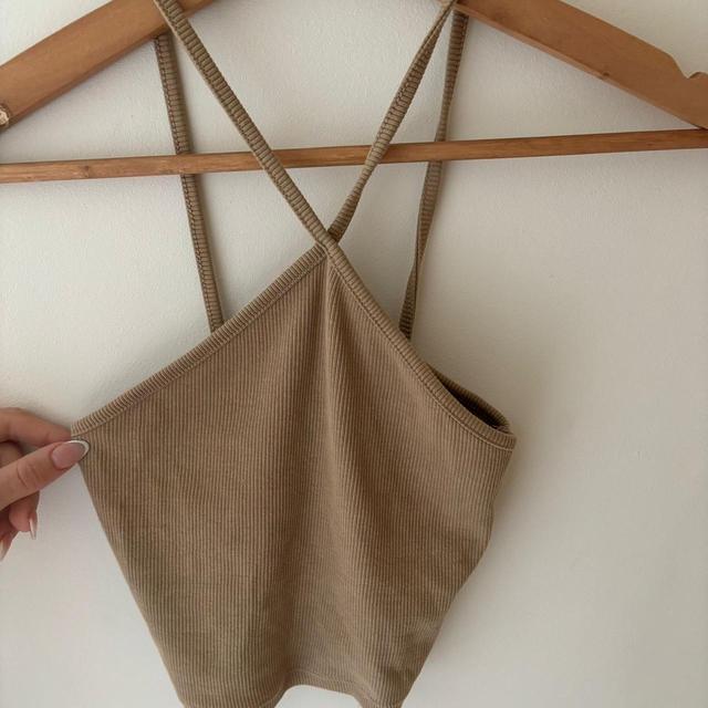 Zara Women's Crop top - Brown/Tan - S on Productcaster.