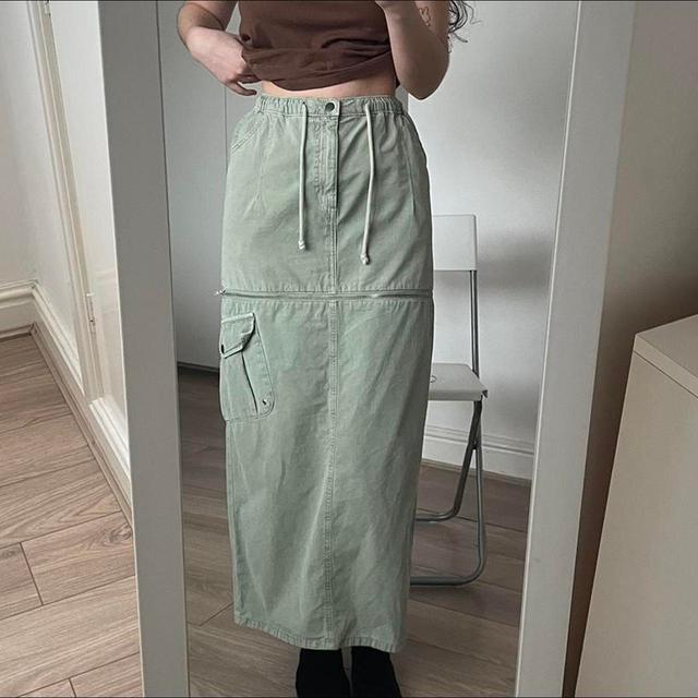 Reclaimed Vintage Women's Midi Skirt - Khaki - UK 6 on Productcaster.