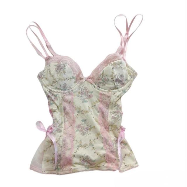 Women's Corset - Cream/Pink - S on Productcaster.