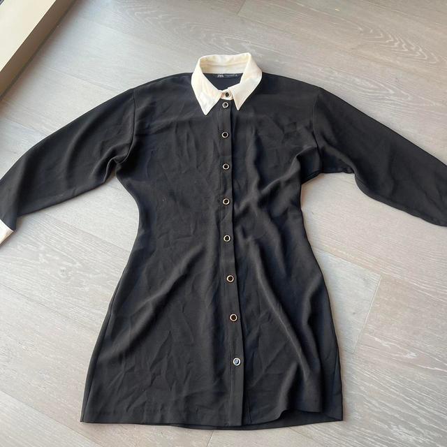 Zara Women's Shirt Dress - Black - M on Productcaster.