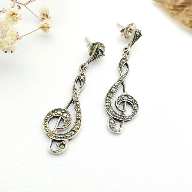 Vintage Women's Earrings - Silver on Productcaster.