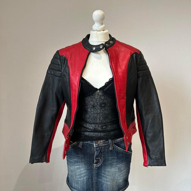 Vintage Women's Bomber Jacket - Red/Black - XS on Productcaster.