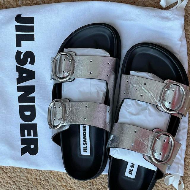 Jil Sander Women's Sandals - Silver/Black - UK 5 on Productcaster.