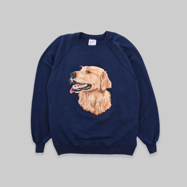 Vintage Men's Sweatshirt - Navy - M on Productcaster.