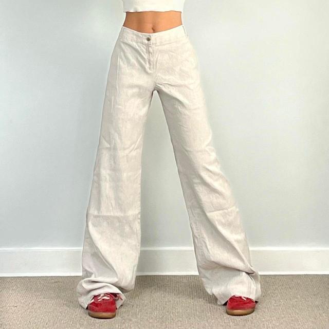 Banana Republic Women's Trousers - White/Cream - M on Productcaster.