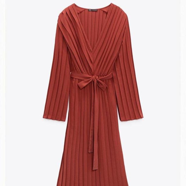 Zara Women's Pleated Dress - Orange - M on Productcaster.