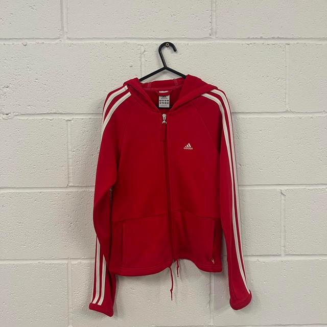 Adidas Women's Lightweight Jacket - Red/White - UK 10 on Productcaster.