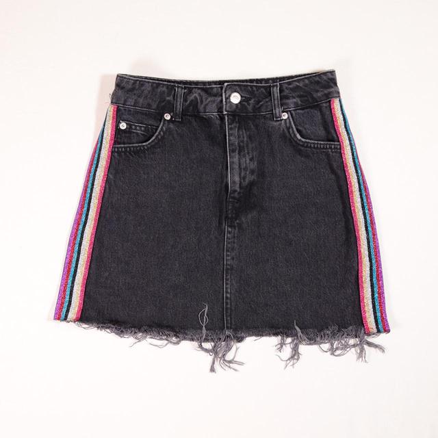 Topshop Women's Mini Skirt - Black/Multi - UK 8 on Productcaster.