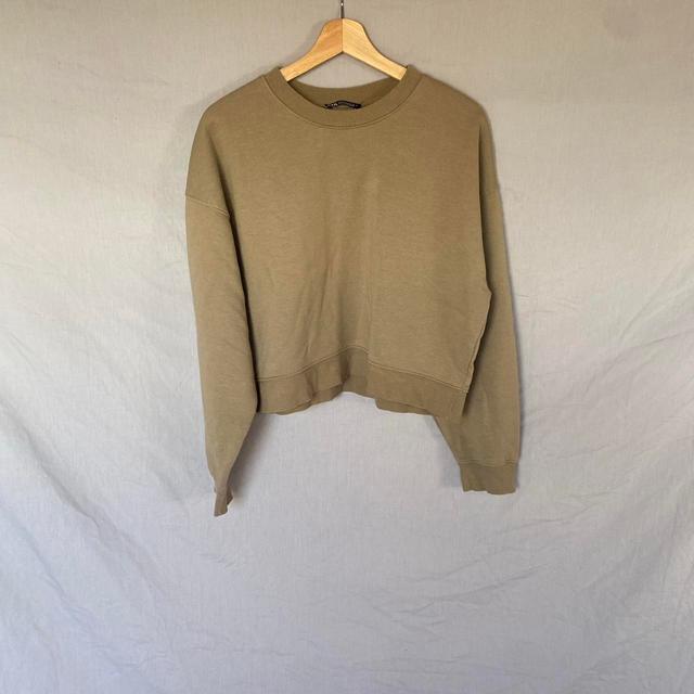 Zara Women's Sweatshirt - Khaki - M on Productcaster.