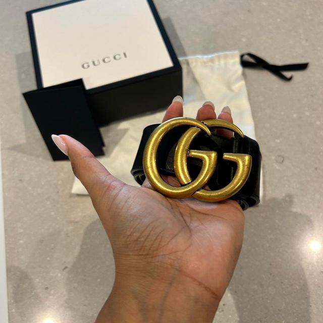 Gucci Women's Belt - Black/Gold on Productcaster.