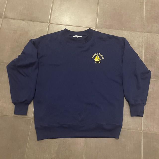 Soho Yacht Club Men's Sweatshirt - Navy/Yellow - L on Productcaster.