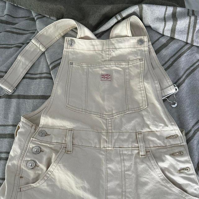 Pull&Bear Women's Dungarees - Cream - S on Productcaster.