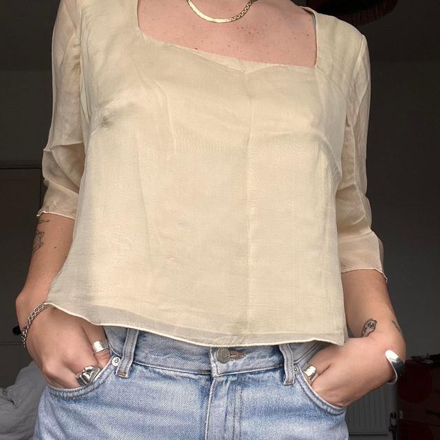 Women's Blouse - Cream/Tan - 8 on Productcaster.