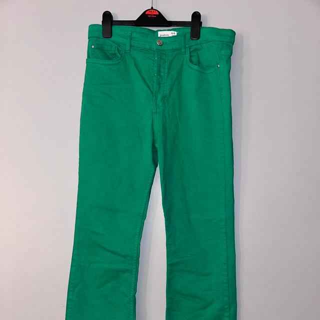 Stradivarius Women's Flare Trousers - Green - UK 14 on Productcaster.