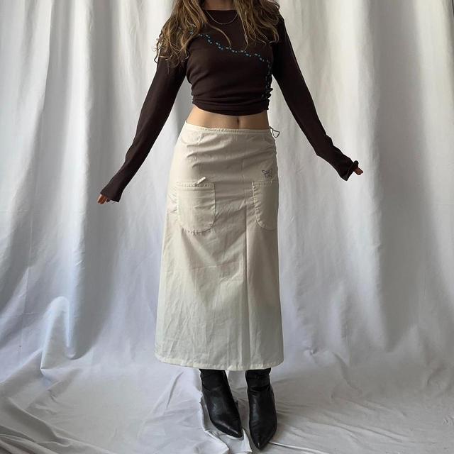 Vintage Women's Maxi Skirt - White - S on Productcaster.