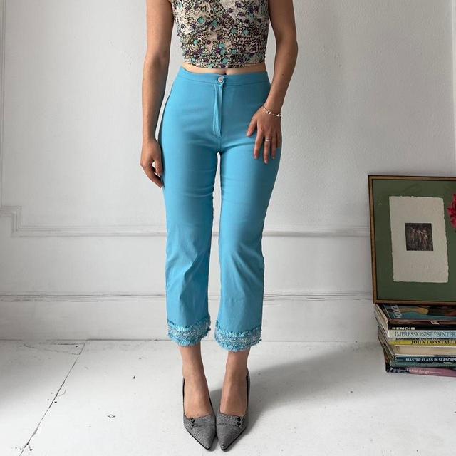 Vintage Women's Capri Trousers - Blue - S on Productcaster.