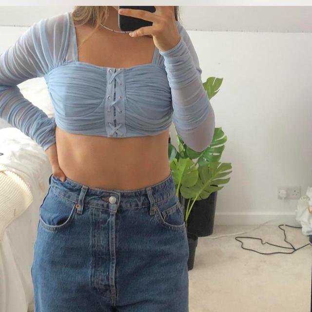 PrettyLittleThing Women's Crop top - Blue - 8 on Productcaster.