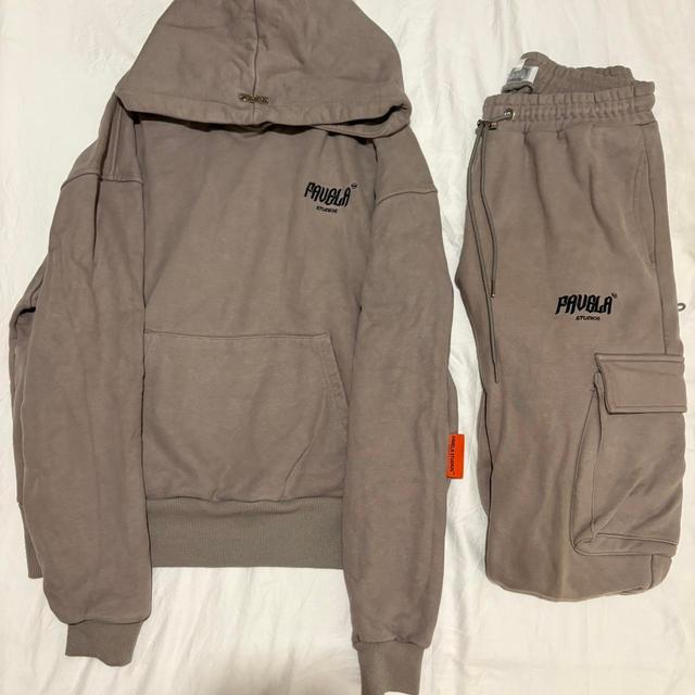 Men's Hoodie - Grey/Brown - M on Productcaster.