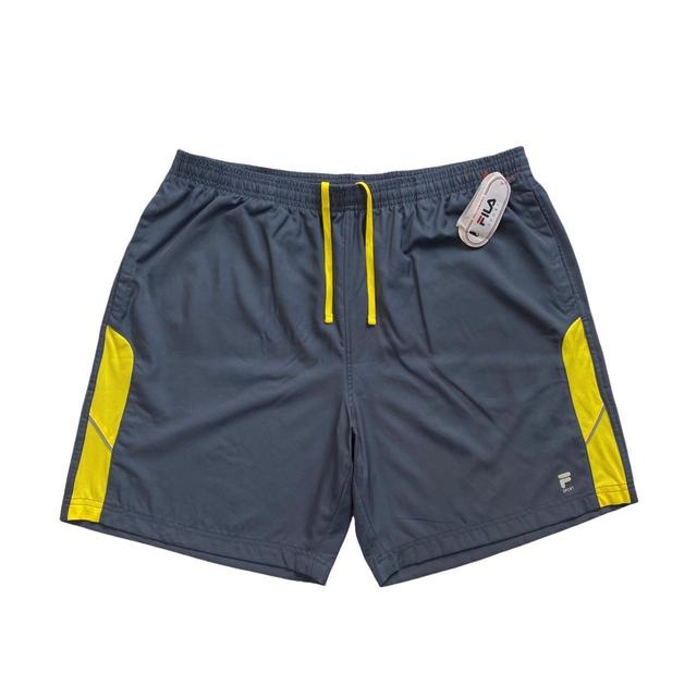 Fila Men's Shorts - Grey/Yellow - 40" on Productcaster.