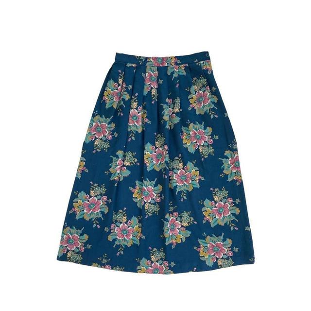 C&A Women's Midi Skirt - Blue/Pink - UK 8 on Productcaster.