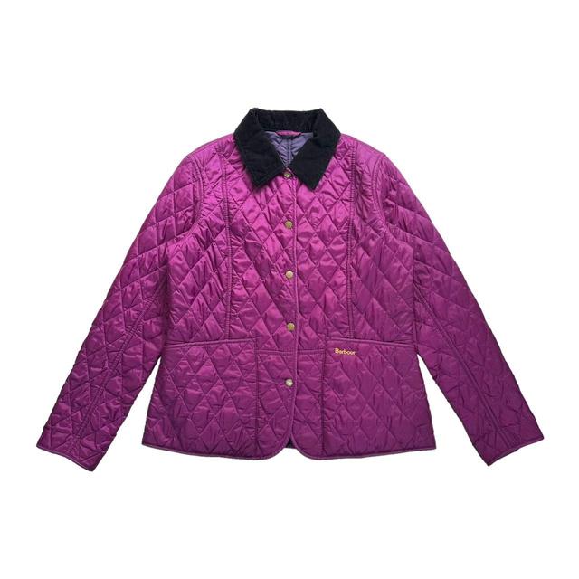 Barbour Women's Bomber Jacket - Purple/Black - UK 14 on Productcaster.