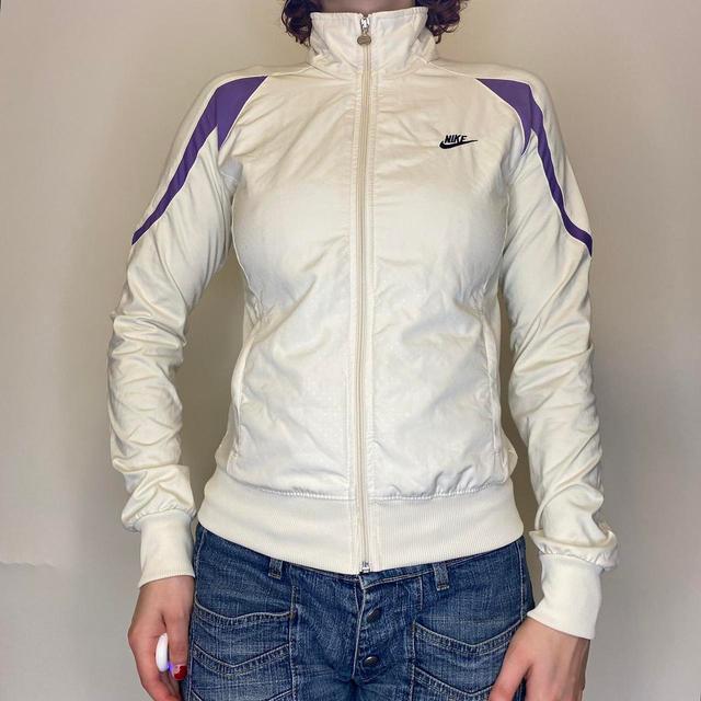 Nike Women's Lightweight Jacket - Cream/Purple - M on Productcaster.