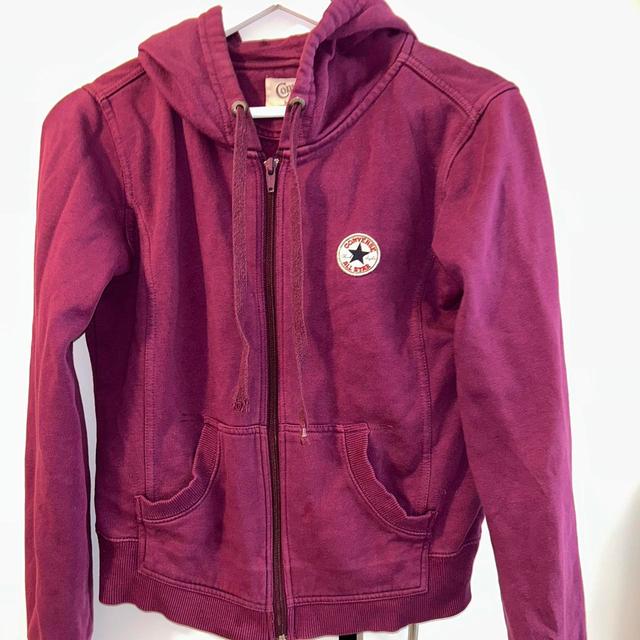 Converse Women's Hoodie - Burgundy/Purple - S on Productcaster.