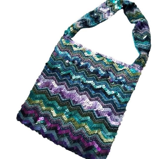 Vintage Women's Bag - Purple/Blue on Productcaster.