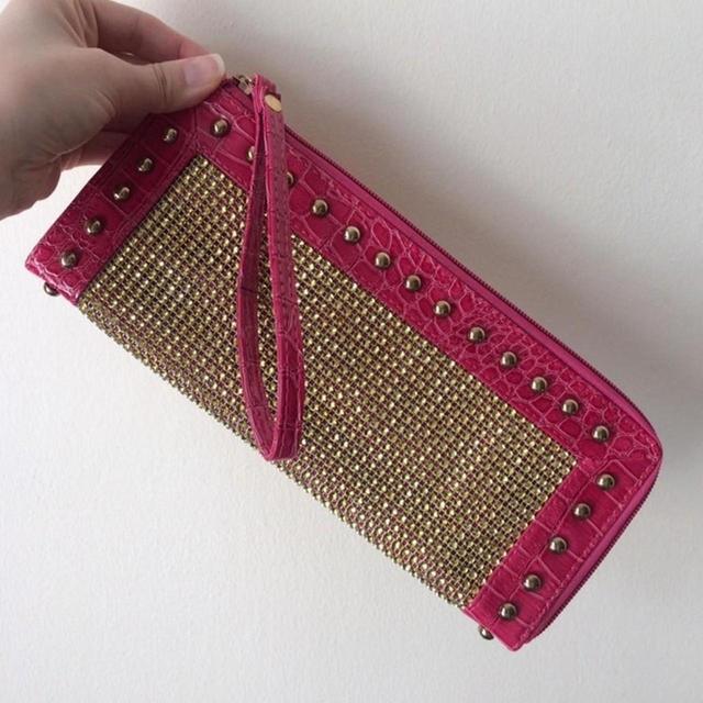 Vintage Women's Bag - Gold/Pink on Productcaster.