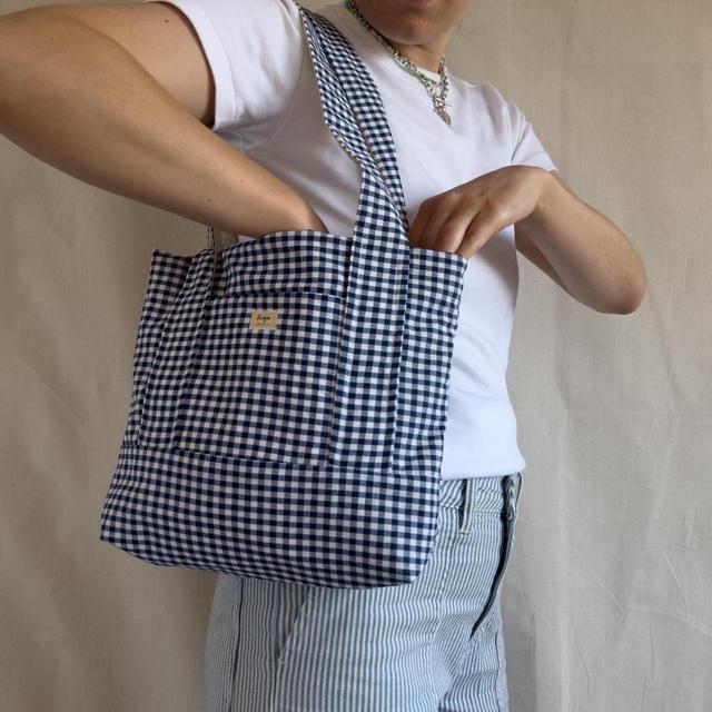 Handmade Women's Tote bags - Blue/White on Productcaster.