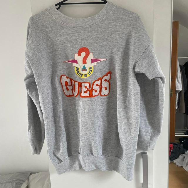 Guess Men's Sweatshirt - Grey - M on Productcaster.