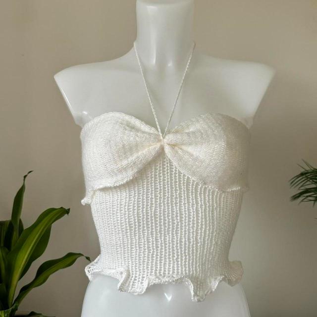 Custom Women's Crop top - White/Cream - XS on Productcaster.