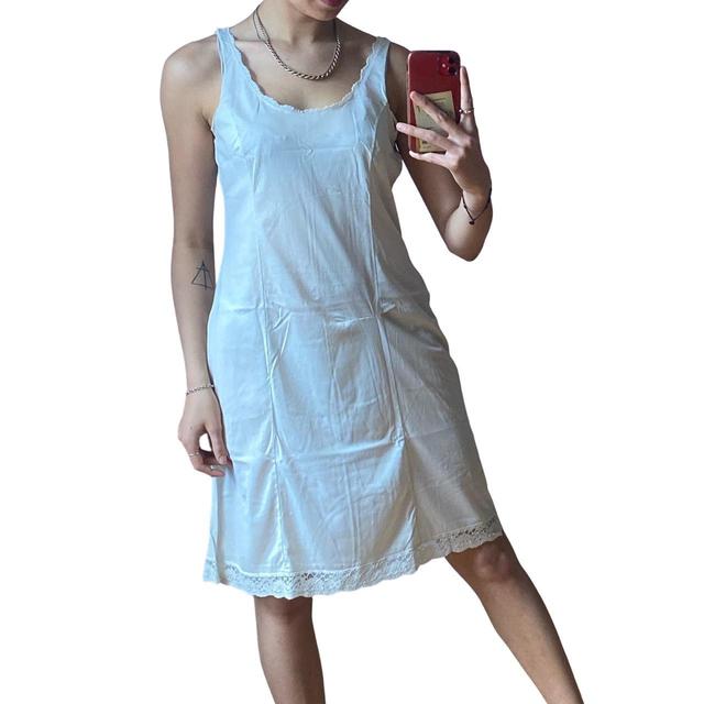 Vintage Women's Babydoll Dress - White - M on Productcaster.