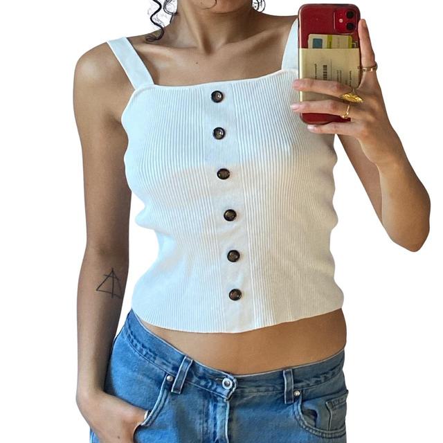 Vintage Women's Vest - White - S on Productcaster.