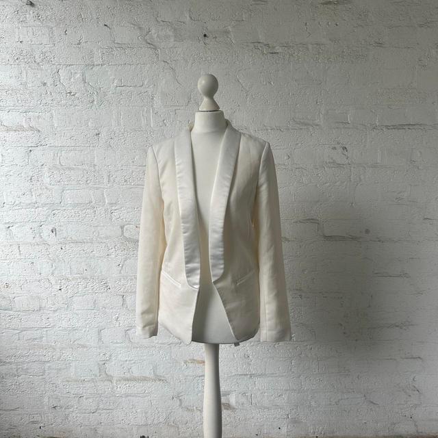 H&M Women's Blazer Jacket - White/Cream - UK 8 on Productcaster.