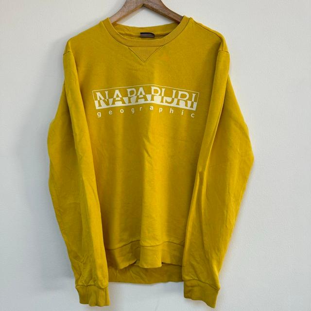 Napapijri Men's Sweatshirt - Yellow - L on Productcaster.